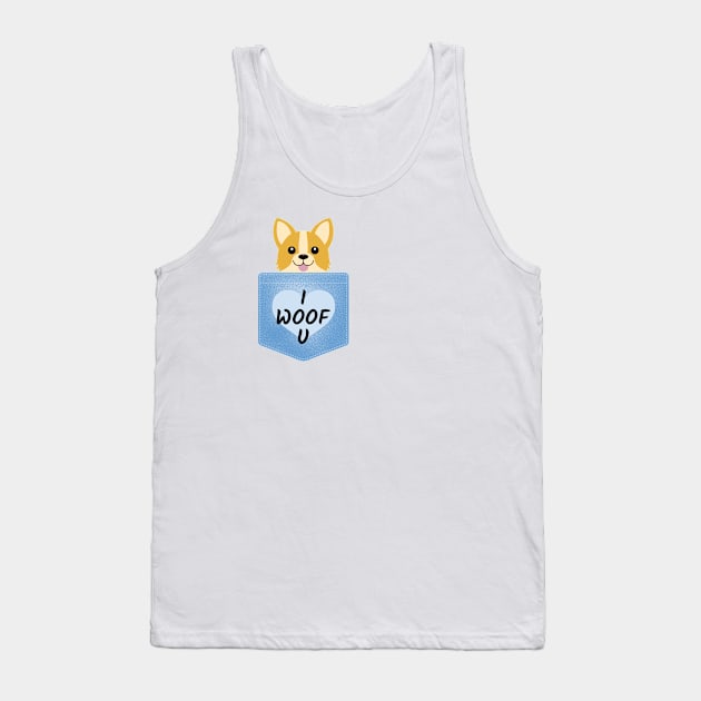 Woof Puppy Lover Cute Tank Top by Tip Top Tee's